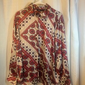 Zara Red and Blue Patterned Shirt